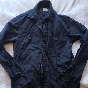 Jcrew Charcoal Gray Black Casual Button Down Shirt